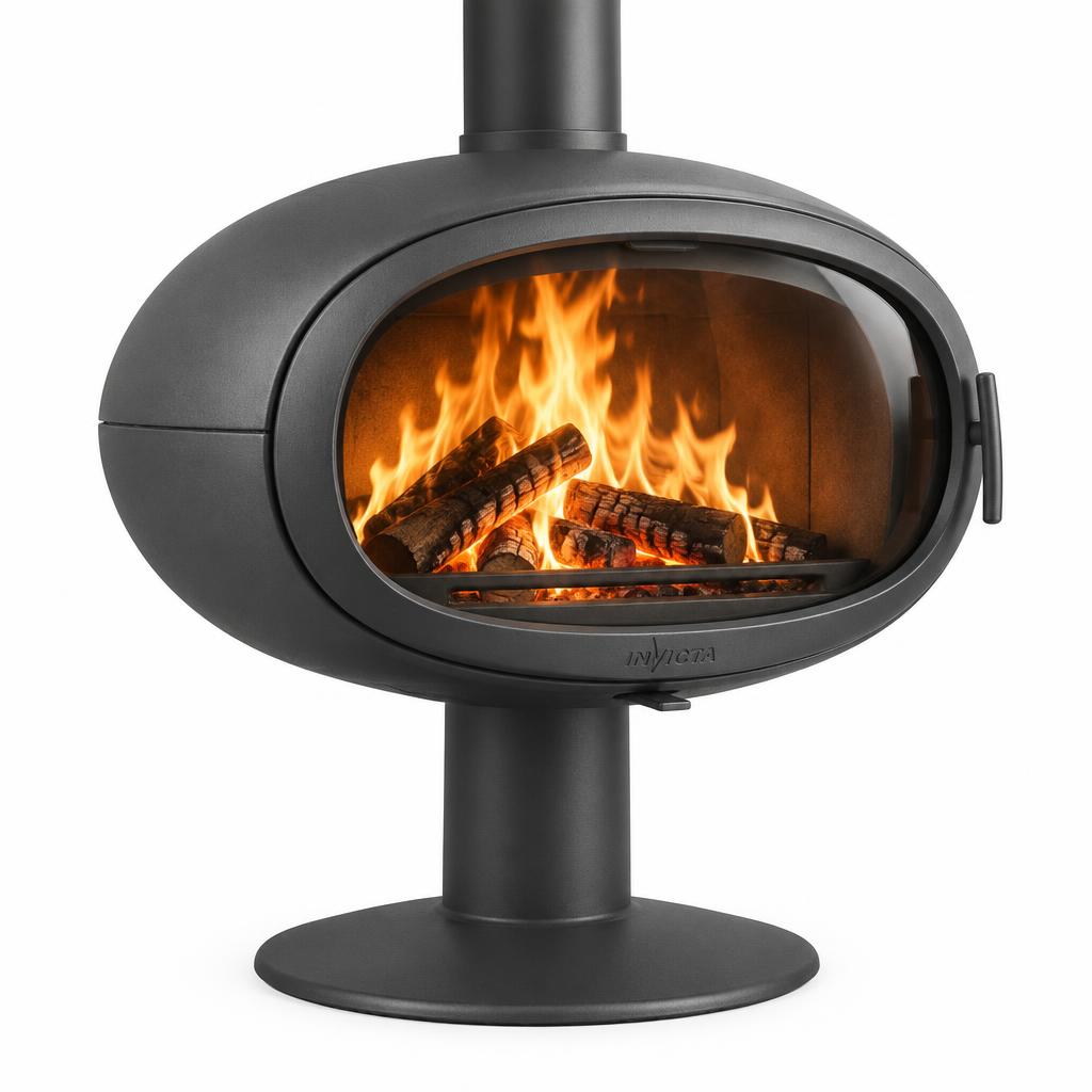Ovoider Design-Holzofen mit Gusseisen-Mittelfuß